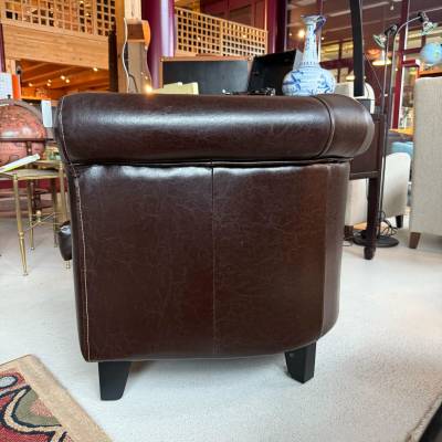 Fauteuil en cuir brun – Image 4