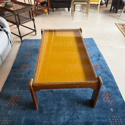 Table basse bois avec plateau verre – Image 3