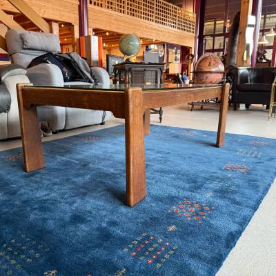 Table basse bois avec plateau verre – Image 2