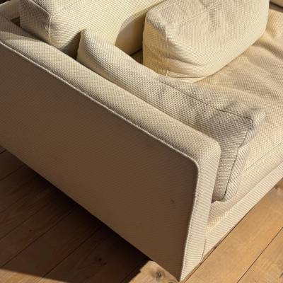 Canapé 2 places scandinave design beige – Image 2