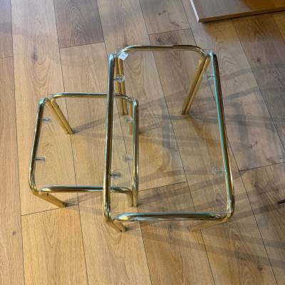 Petites tables gigognes verre et doré – Image 3