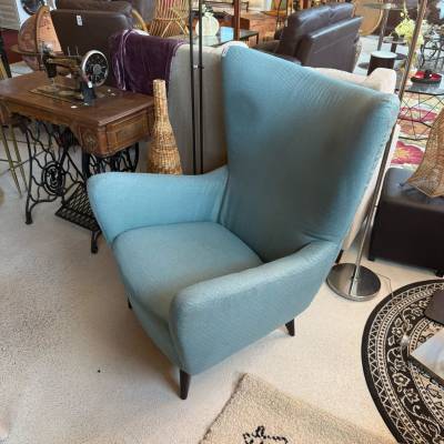 Fauteuil en tissu bleu – Image 2