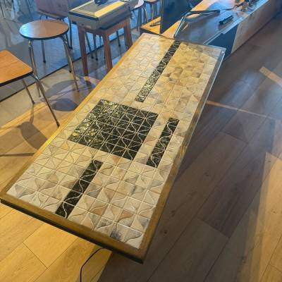 Table basse marbre et bois – Image 2