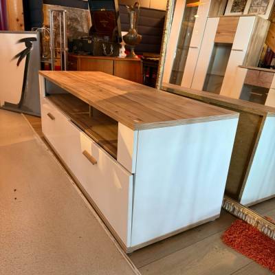 Meuble Tv blanc et bois – Image 3