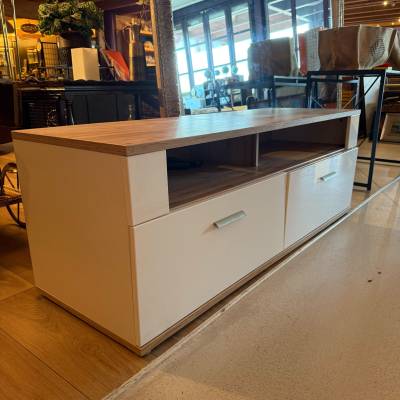 Meuble Tv blanc et bois – Image 4