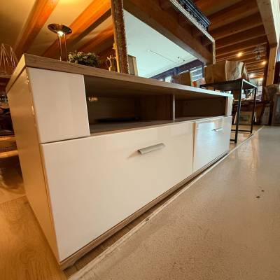 Meuble Tv blanc et bois – Image 2