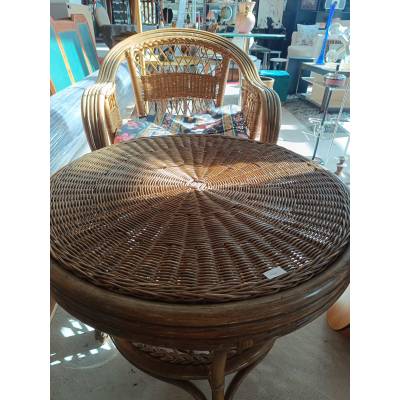 Lot : 2 Fauteuil en bois avec la table – Image 2