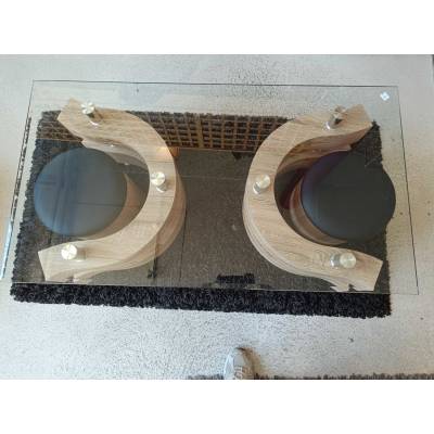 Table en verre avec tabouret – Image 2