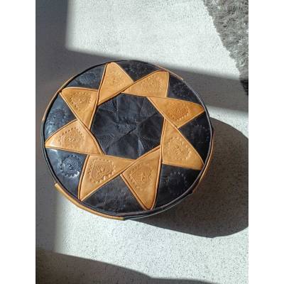 Pouffe de salon en cuir – Image 2
