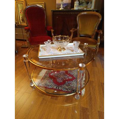 Table basse vintage en verre – Image 2