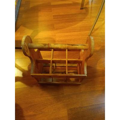 Porte bouteille en bois vintage – Image 2